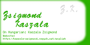 zsigmond kaszala business card